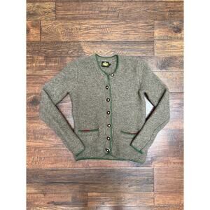Vintage Clothing Button Front Wool Cardigan Brown Green Red XS Hammerschmid